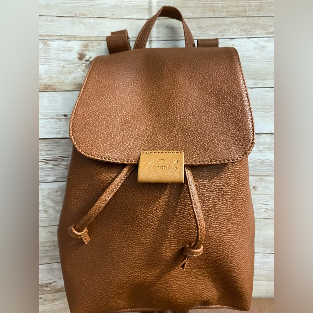 Women’s Leather Drawstring Backpack Brown - Picture 4 of 12